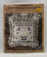 1983 Grannycore Candlewick & Stitch Pillow Kit (Colonial Sampler DS13) Unopened