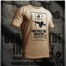 Infantry t-shirt Army 11B Combat Vet 0311 Grunt Stay Tactical Death Card Tee