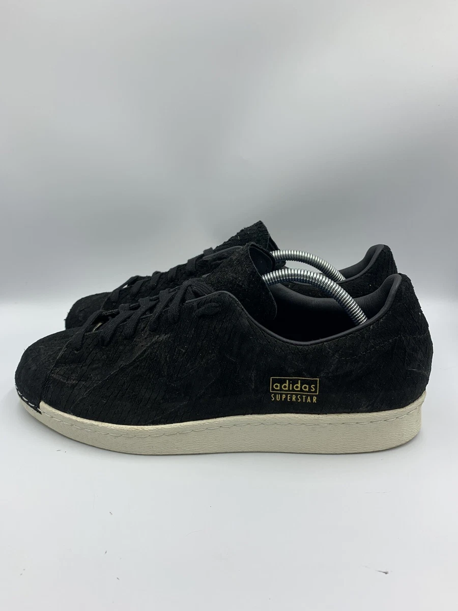 MENS ADIDAS SUPERSTAR 80s Clean SHOES BLACK WHITE SIZE 10.5 SNEAKERS |