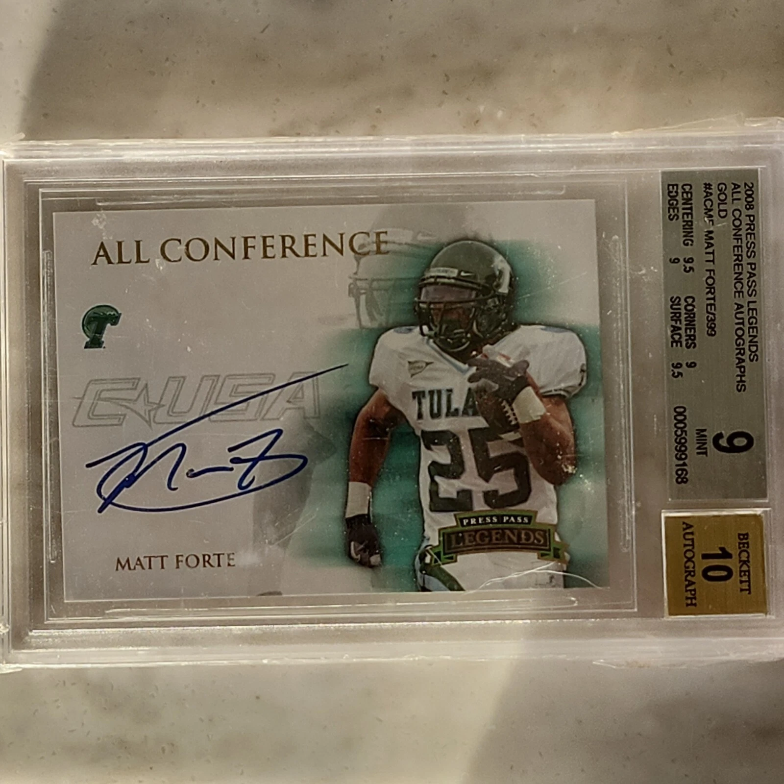 Matt Forte Press Pass Legends All Conference Autograph Gold #ACMF Base