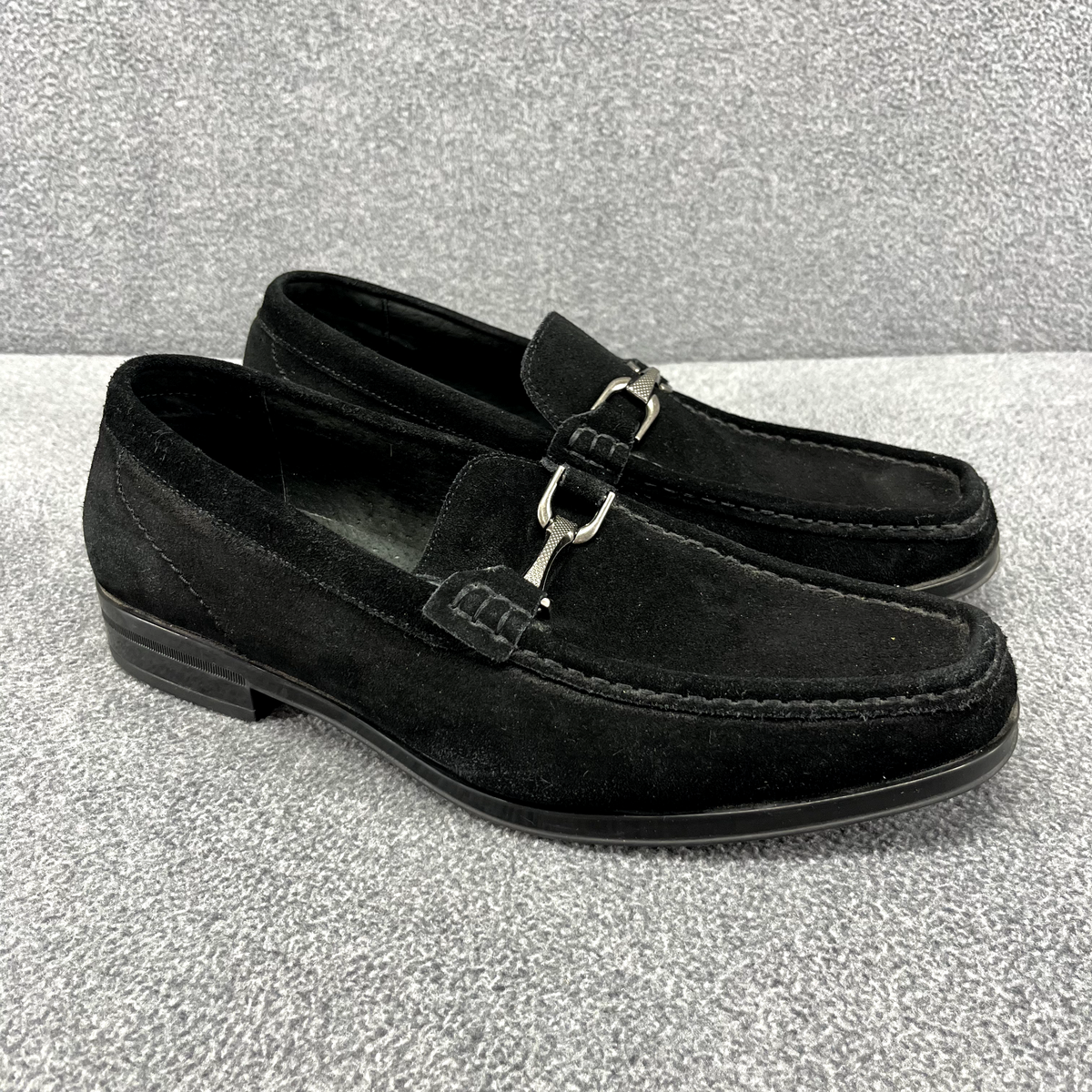 Stacy Adams Shoes Mens 9 M Reginald Black Suede Loafers 