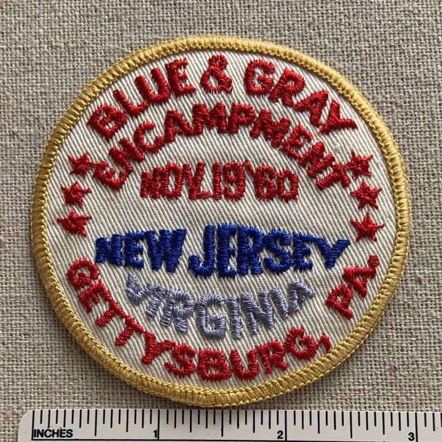 Vintage 1960 BLUE & GRAY ENCAMPMENT Boy Scout PATCH Gettysburg PA VA NJ