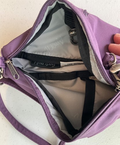 AmeriBag Healthy Back Purple 8" Microfiber Crossbody Baglett Sling Bag EUC - Picture 11 of 16