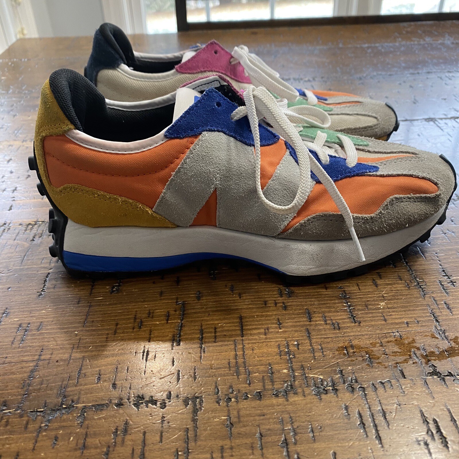 New Balance 327 Dejounte Murray Shoe Orange Blue Whit… Gem