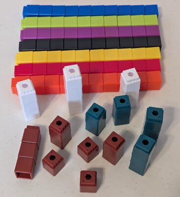 Unilink Linking Cubes ~ Counting Cubes ~ Math Manipulatives ~ Homeschool 100 pcs