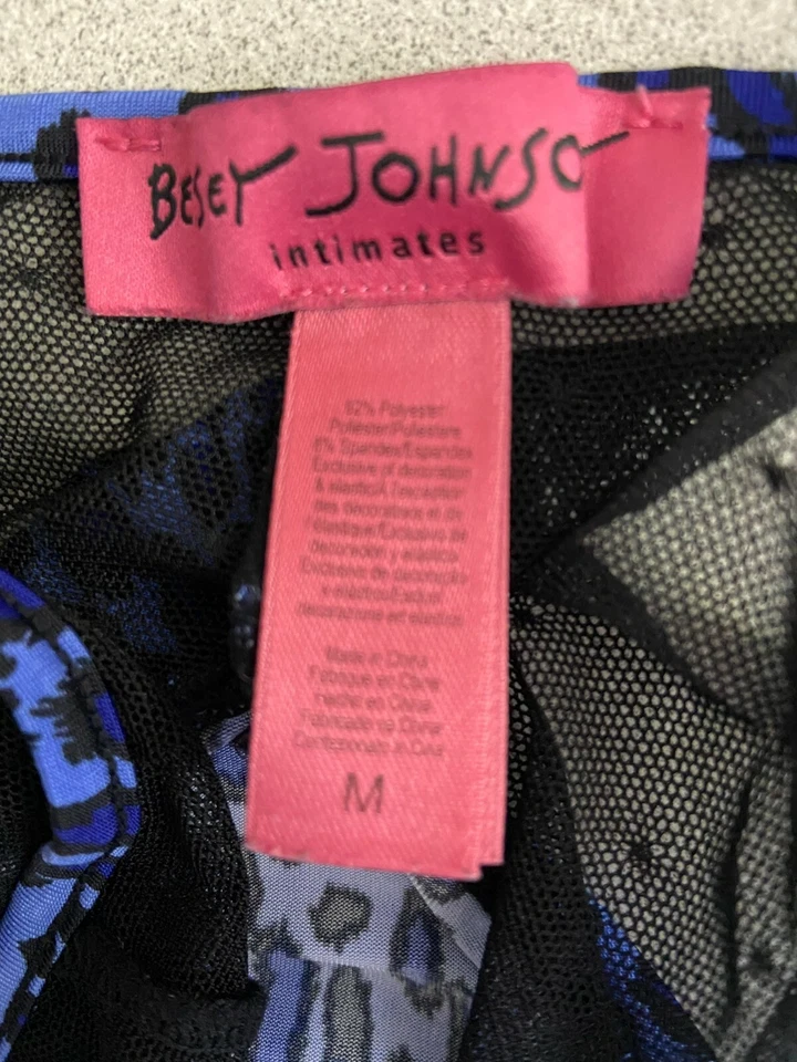 Mini camisón Betsey Johnson azul negro estampado animal para mujer talla mediana” Foto 4 de 4