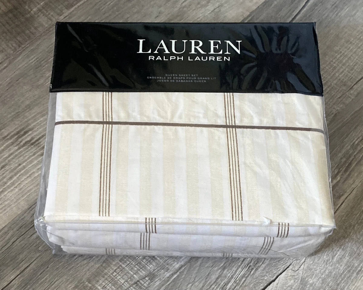 Lauren Ralph Lauren Allie Stripe Queen Sheet Set 4 Pcs 100 Cotton 170