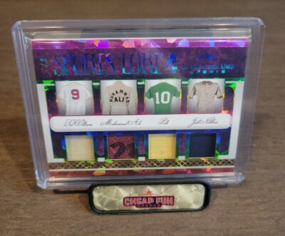 2022 Leaf Game Used TED WILLIAMS MUHAMMAD ALI PELE  JACK NICKLAUS Patch Jersey