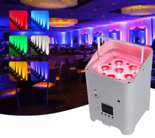 6 18W LED Uplight Par Light RGBWAUV 6in1 Battery Powered App DMX Remote Control