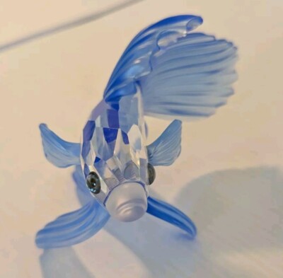 SWAROVSKI スワロフスキー ファイティングフィッシュ ブルー 青い 魚 Blue Swarovski Siamese Fighting Fish - With Box/COA - 7644 NR 000