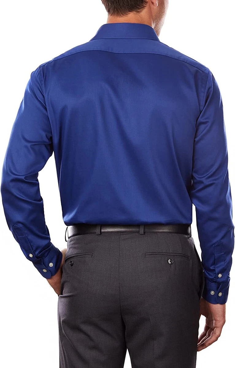 Van Heusen Men s Dress Shirts Regular Fit Lux Sateen Stretch Solid