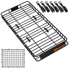 Mockins Rooftop Cargo Carrier Basket - Adjusts from 40-84"L x 39"W x 4"H
