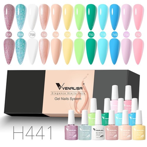 7.5ml 6/12Pcs/Set Gel Nail Polish Set Kit UV LED Nail Art Gel Jelly Varnish Gel - Picture 28 of 56