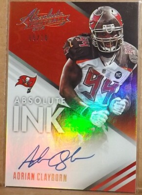 2014 Absolute ADRIAN CLAYBORN (Buccaneers) Absolute Ink Platinum #AB-AC 05/10