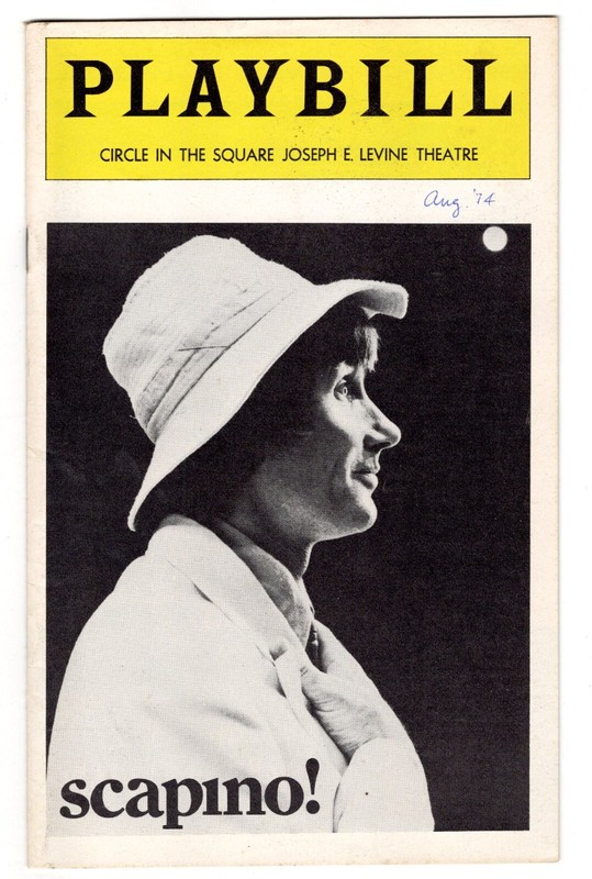 SCAPINO! August 1974 Playbill: Jim Dale