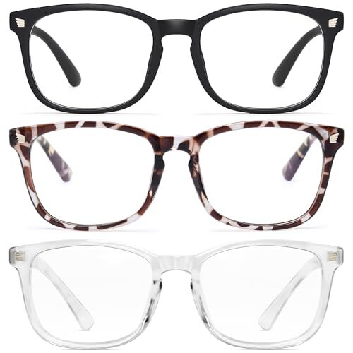 Blue Light Glasses for Woman/Men A1 Matte Black+leopard+transparent Clear-image