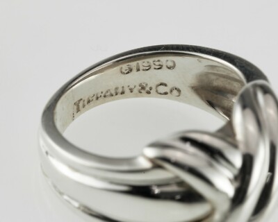 Tiffany & Co. Sterling Silver Crossover Kiss Ring 1990 Size 5 | eBay