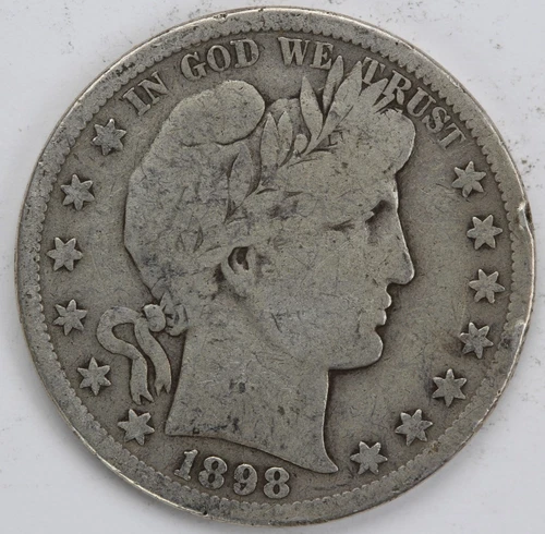 VG 1898 S Barber Half Dollar
