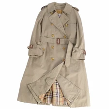 Vintage Burberry Burberrys Coat Trench with Back Check Liner Outwear Used MOLO-0