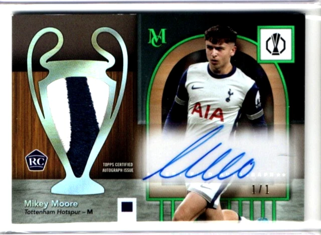 2024-25 TOPPS MUSEUM UEFA MIKEY MOORE RC NIKE LOGO PATCH AUTO # 1/1