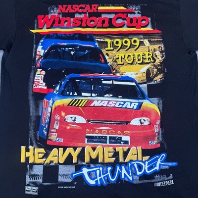 VTG 90s NASCAR Shirt Mens L Black Winston Cup 1999 Tour Heavy Metal Thunder Tee