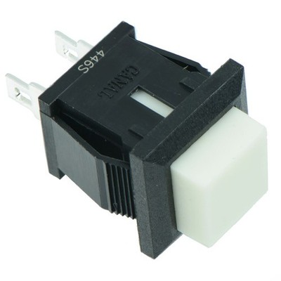 2 x Square White Momentary Off-(On) Push to Make Switch 1A SPST
