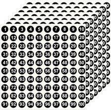 2500PCS Black Consecutive Number Stickers 1-100 0.4" Self-Adhesive Round Labels