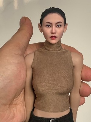 1:6 Asian mature women Actress Head Sculpt For 6''Female Action Figure Body Toy