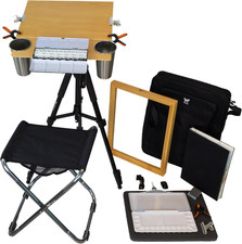 Outdoor Watercolor Easel Set Portable Plein Air Watercolor Easel System with S