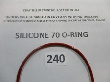 240 Silicone O-ring 70 durometer. 3-3/4" ID x 4" OD x 1/8" thick. Quan 1.