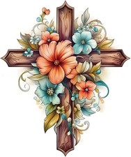 Kulvci Cross Flower Diamond Art Painting Kits for 12x12 inches, Multicolor