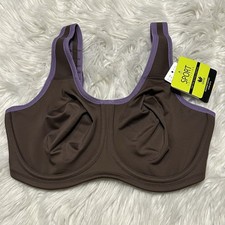 Wacoal 32DD Sports Bra Brown Simone Maximum Support 855170 Underwire NEW 78