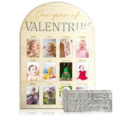Year Of Photo Board My First Year Milestone Board 12 Monthly Picture Frame Ba...