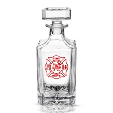 Firefighter Fire Departement USA Whiskey Decanter With Airtight Glass Stopper...