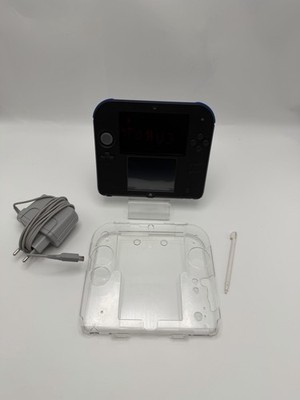 Nintendo 2DS Handheld Spielkonsole Blau Schwarz mit Ladekabel Case Stift