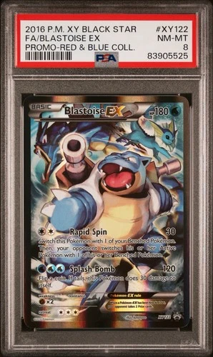 Pokemon Blastoise EX Promo Black Star XY122 PSA 8 Red & Blue Collection