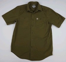 Vintage Y2k Carhartt Short Sleeve Work Shirt M Relaxed Vtg Workwear Utility USA