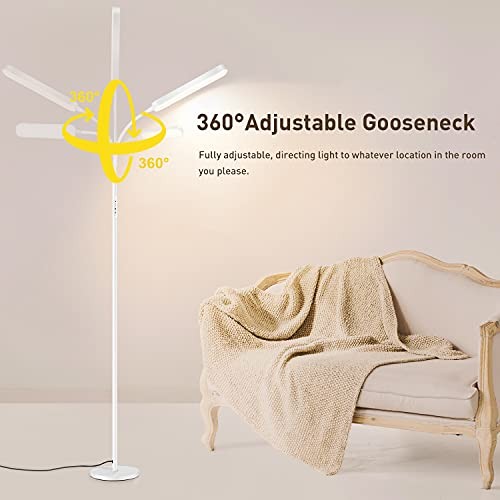 Lámpara de Pie LED 15W 1500LM, Regulable Ajustable Moderna Lámpara de Pie con 4 - Imagen 4 de 5