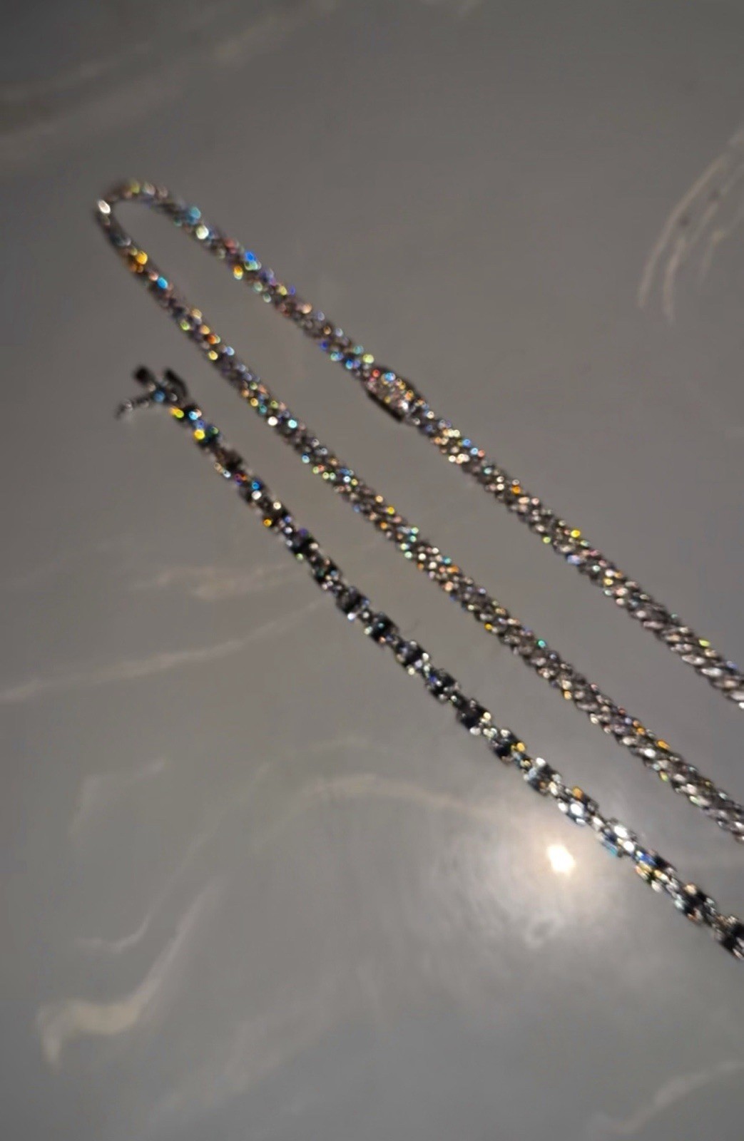 Solid 925 Silver Moissanite Chain + Bracelets Com… - image 6