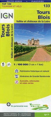Tours Blois 1:100 000 | IGN Cartes Top 100 - Straßenkarte | (Land-)Karte | 2019