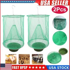 2 Pcs Reusable Fly Cage Trap Ranch Style Net Fly Catcher for Bug Pest Control