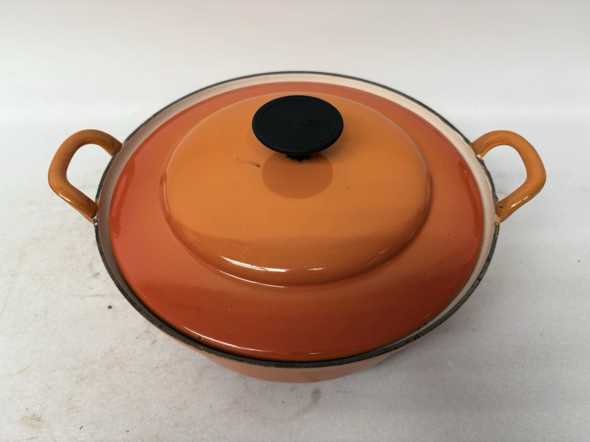 Vintage Le Creuset Round Cast Iron Casserole Dish Size B (18cm) With Lid - UK