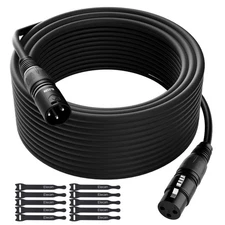 XLR Cable Microphone Cable 50 Feet,Elecan Heavy Duty Balanced XLR Speaker Cab...