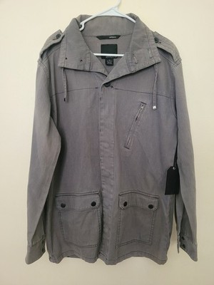 Ambiguous Duke Button Down Bike Moto Sweater Denim Men M Jacket Skate New