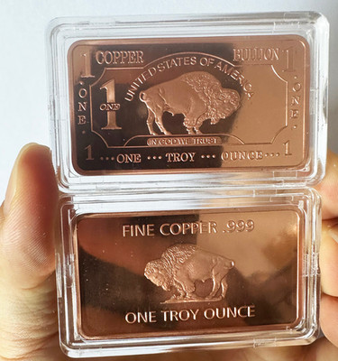 1 Oz Kupferbarren Bison One Troy Ounce Fine Copper .999