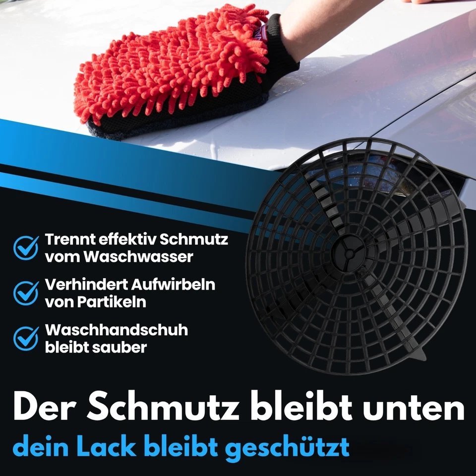 Auto Wascheimer 20L mit Deckel & Schmutzsieb Grit Guard KFZ Außenreinigung Eimer - Bild 4 von 4