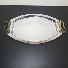 KROMEX Vintage Vanity Tray Serving Tray Platter MCM Art Deco, Made in USA 17x10"