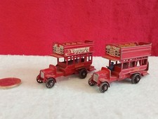 N609 Matchbox 2x London Bus Doppeldecker Vorbild um 1910 5cm Metall Modellbus 