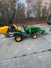 john deere 1025r tractor and attachments