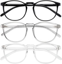 Przene 3 Pack Blue Light Blocking Glasses Women/Men,Retro Round Computer Glasses